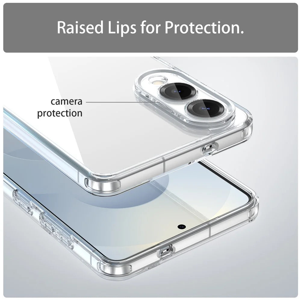 For Samsung Galaxy S25 Edge Case TPU + Acrylic Phone Back Cover Anti Yellowing - Transparent - 7
