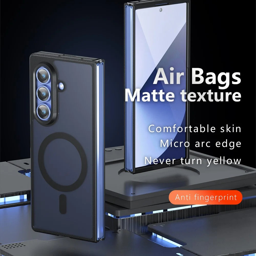 For Samsung Galaxy Z Fold5 5G Magnetic Case TPU + PC Matte Skin Touch Phone Cover - 2