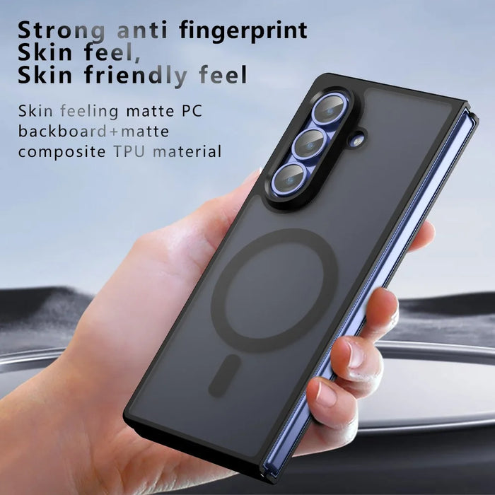 For Samsung Galaxy Z Fold7 5G Magnetic Case TPU + PC Matte Skin Touch Phone Cover - 7