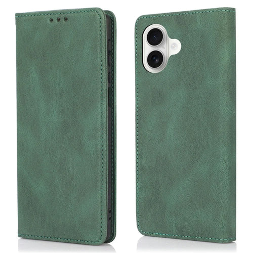 For iPhone 17 Case Wallet Magnetic Closing Leather Flip Phone Cover - Green - 1