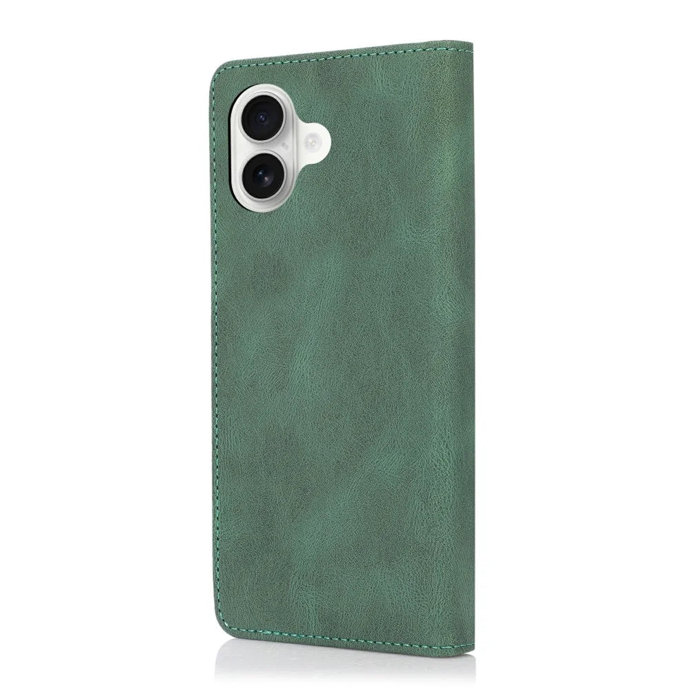 For iPhone 17 Case Wallet Magnetic Closing Leather Flip Phone Cover - Green - 7