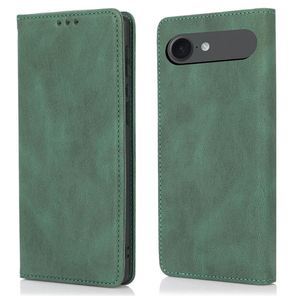 For iPhone Air Case Wallet Magnetic Closing Leather Flip Phone Cover - Green - 1