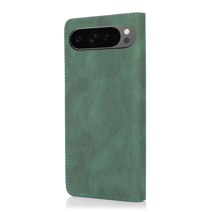 For Google Pixel 10 Pro XL / Pixel 9 Pro XL Case Wallet Magnetic Closing Leather Flip Phone Cover - Green - 7
