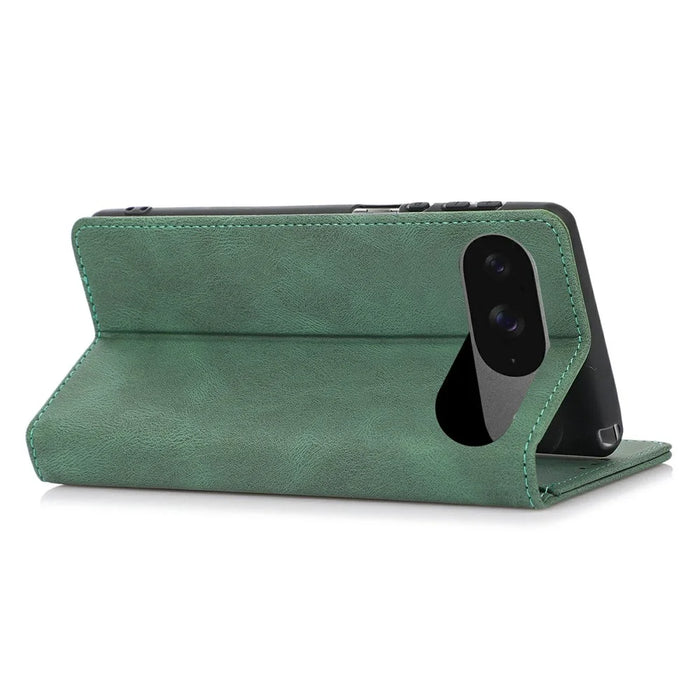 Phone Case For Google Pixel 10 / 10 Pro / 9 / 9 Pro , Wallet Magnetic Closing Leather Flip Cover - Green - 4