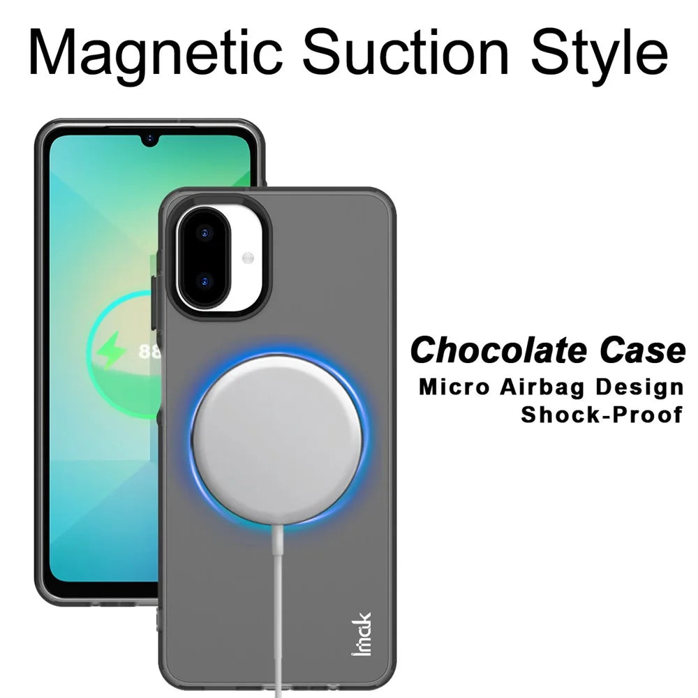 IMAK For Samsung Galaxy A07 4G Magnetic Case PC + TPU Protective Phone Back Cover - Black - 3