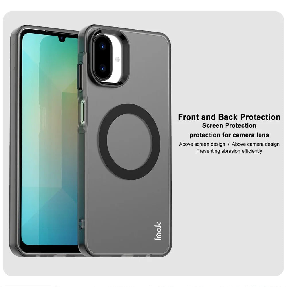 IMAK For Samsung Galaxy A07 4G Magnetic Case PC + TPU Protective Phone Back Cover - Black - 7