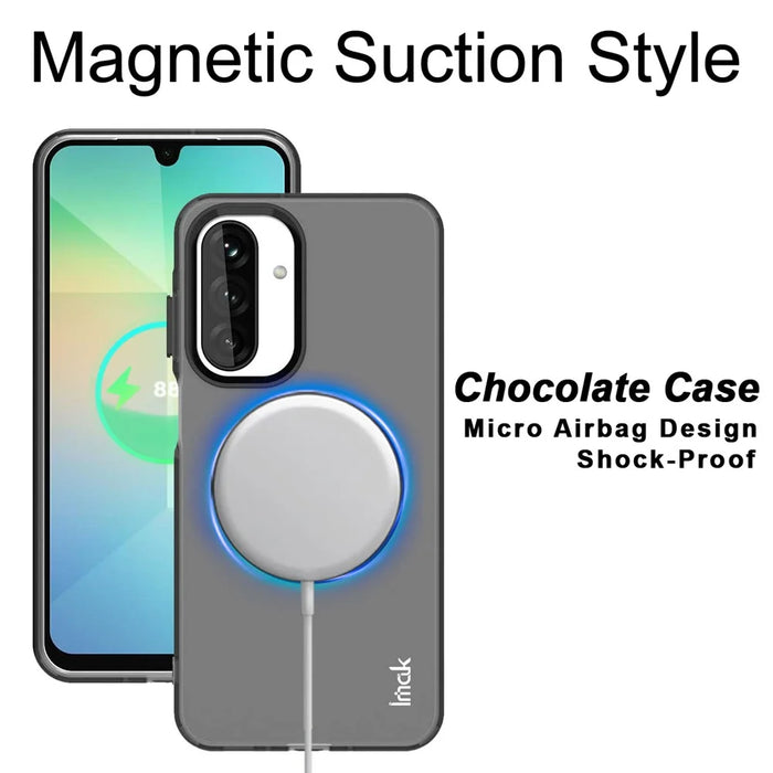 IMAK For Samsung Galaxy A17 5G / A17 4G Magnetic Case PC + TPU Protective Phone Back Cover - Black - 3