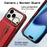 For iPhone 18 Pro / 17 Pro Leather Back Cover Zipper Wallet Kickstand Phone Case with Shoulder Strap - Red - 5