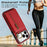 For iPhone 18 Pro / 17 Pro Leather Back Cover Zipper Wallet Kickstand Phone Case with Shoulder Strap - Red - 6