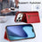 For iPhone 18 Pro / 17 Pro Leather Back Cover Zipper Wallet Kickstand Phone Case with Shoulder Strap - Red - 7