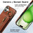 For iPhone 17 Leather Back Cover Zipper Wallet Kickstand Phone Case with Shoulder Strap - Brown - 5