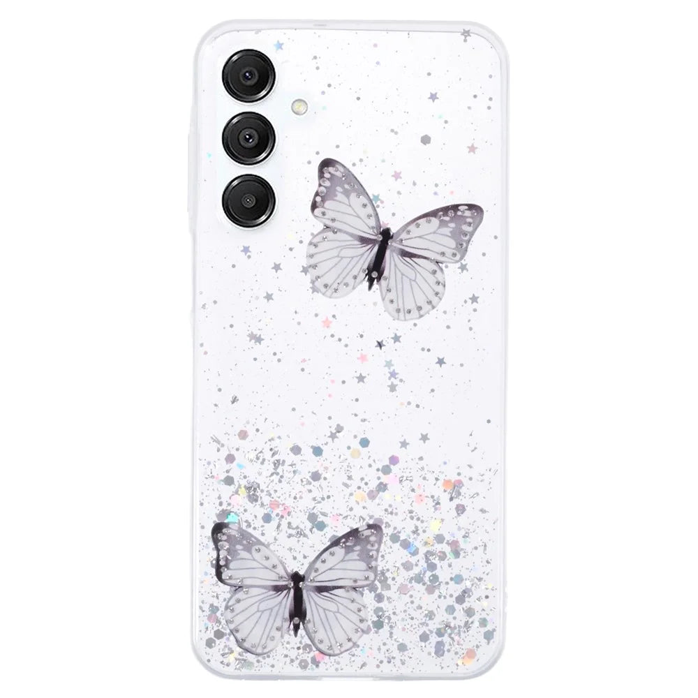 For Samsung Galaxy A26 5G Case Epoxy PVC Butterfly TPU Aesthetics Phone Cover - White - 1