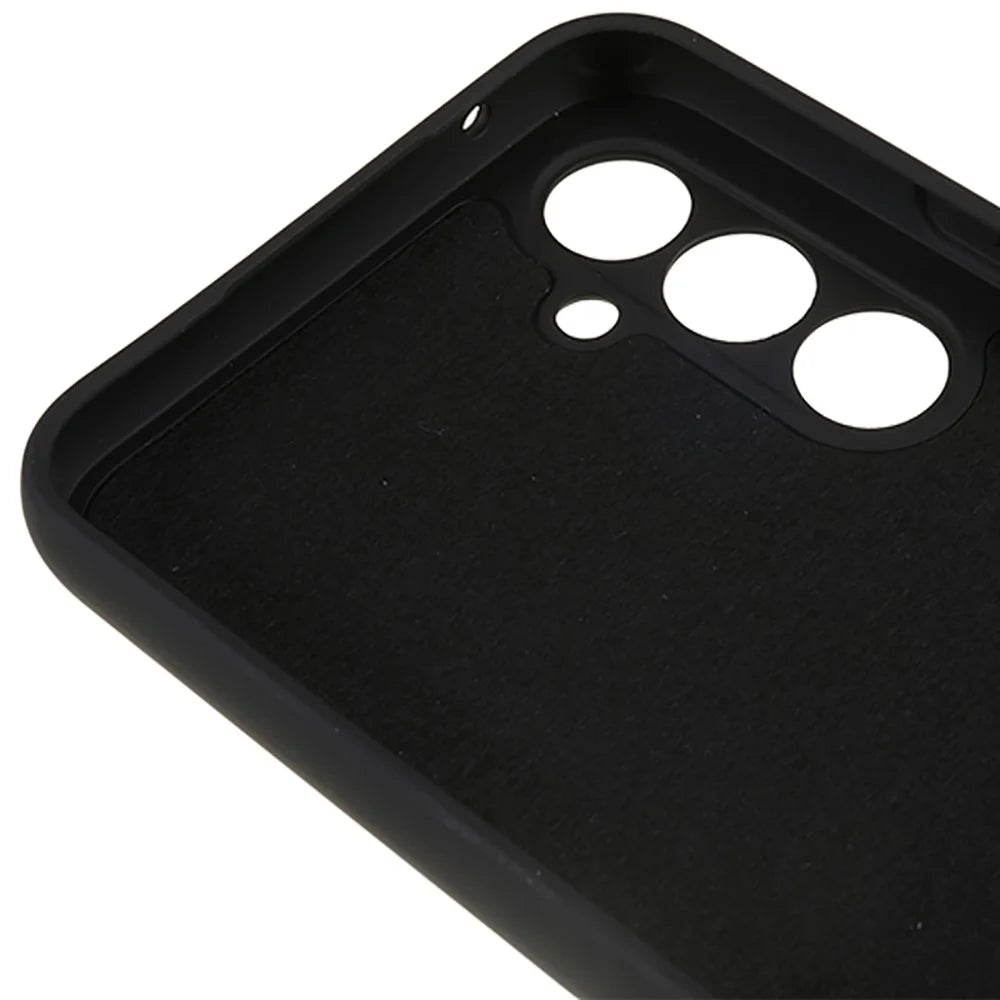 For Samsung Galaxy S25 FE Case TPU Back Soft Anti-Scratch Fiber Lining Phone Cover - Black - 7