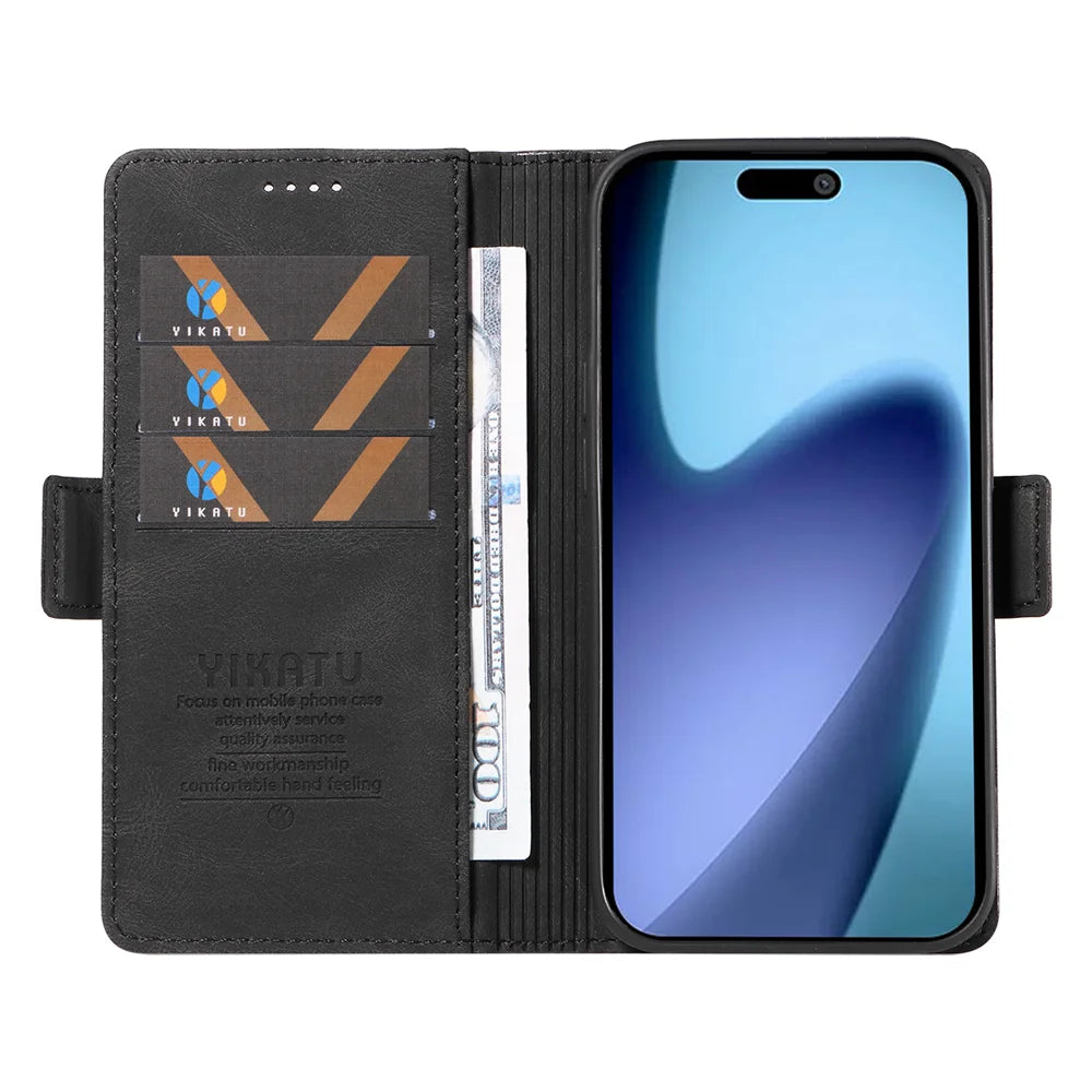 YIKATU For iPhone Air Leather Case  YK-005 Skin-touch Feeling Wallet Phone Cover - Black - 2