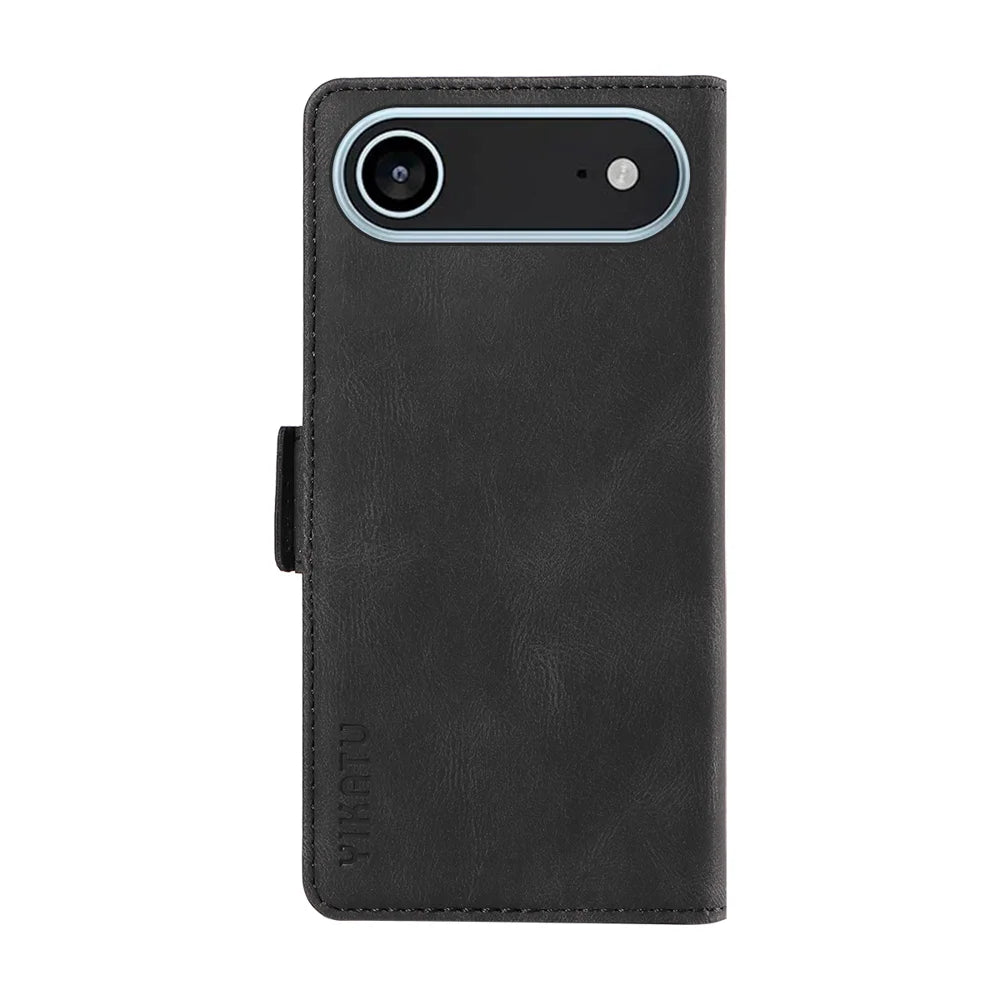 YIKATU For iPhone Air Leather Case  YK-005 Skin-touch Feeling Wallet Phone Cover - Black - 6