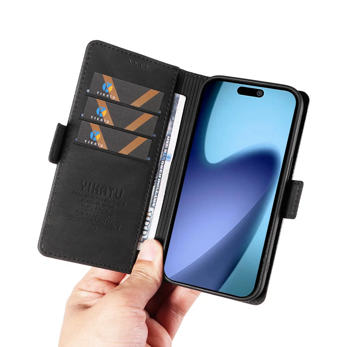 YIKATU For iPhone Air Leather Case  YK-005 Skin-touch Feeling Wallet Phone Cover - Black - 7