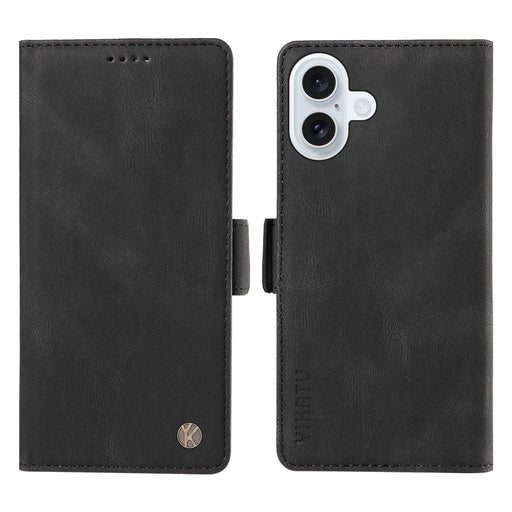 YIKATU For iPhone 17 Leather Case  YK-005 Skin-touch Feeling Wallet Phone Cover - Black - 1