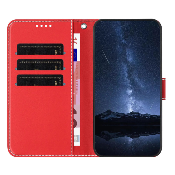 For Nothing CMF Phone 2 Pro Phone Cases Wallet Stand Color Splicing Leather Cover with Magnetic Clasp - Red - 6