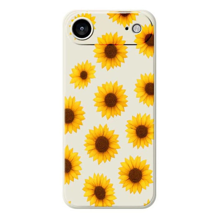 For iPhone Air Case Sunflowers Pattern Printing Straight Edge TPU Phone Back Cover - Beige - 1