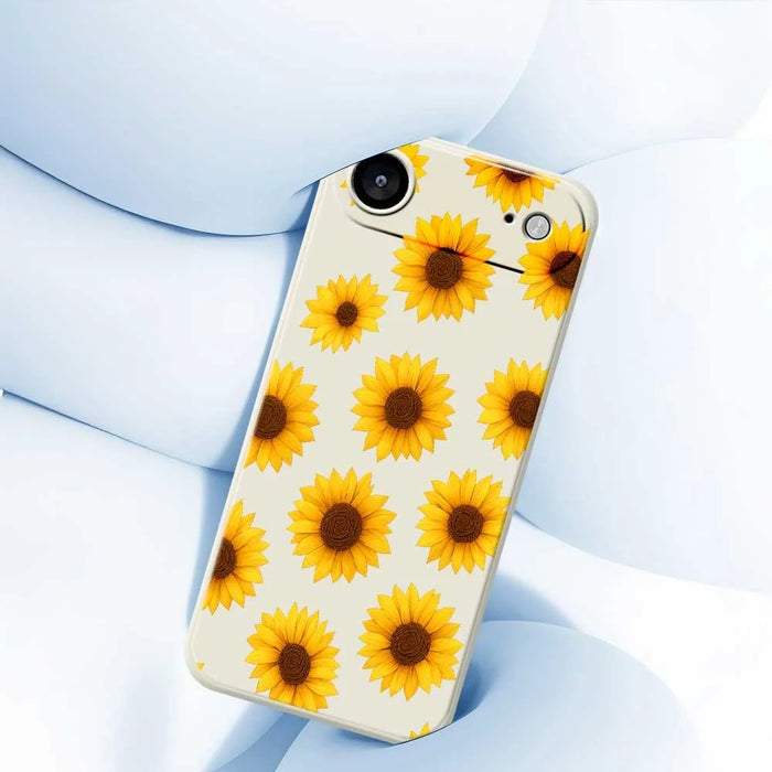 For iPhone Air Case Sunflowers Pattern Printing Straight Edge TPU Phone Back Cover - Beige - 5