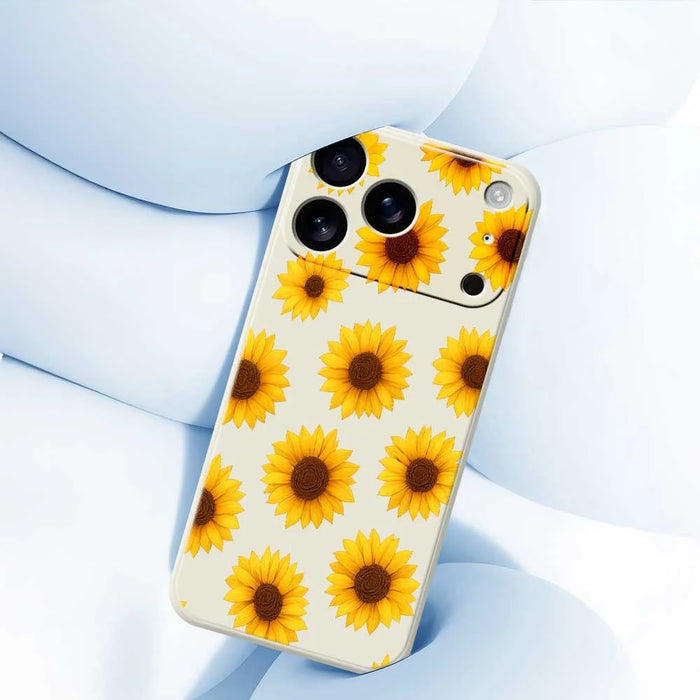 For iPhone 18 Pro Max / 17 Pro Max Case Sunflowers Pattern Printing Straight Edge TPU Phone Back Cover - Purple - 5