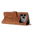 For iPhone 18 Pro Max / 17 Pro Max Stand Case Imprinted Lines Leather Phone Cover - Brown - 3
