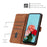 For iPhone 18 Pro / 17 Pro Stand Case Imprinted Lines Leather Phone Cover - Brown - 7
