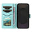 For Samsung Galaxy S25 FE Wallet Case Rhombus Leather Phone Cover with Strap - Green - 2