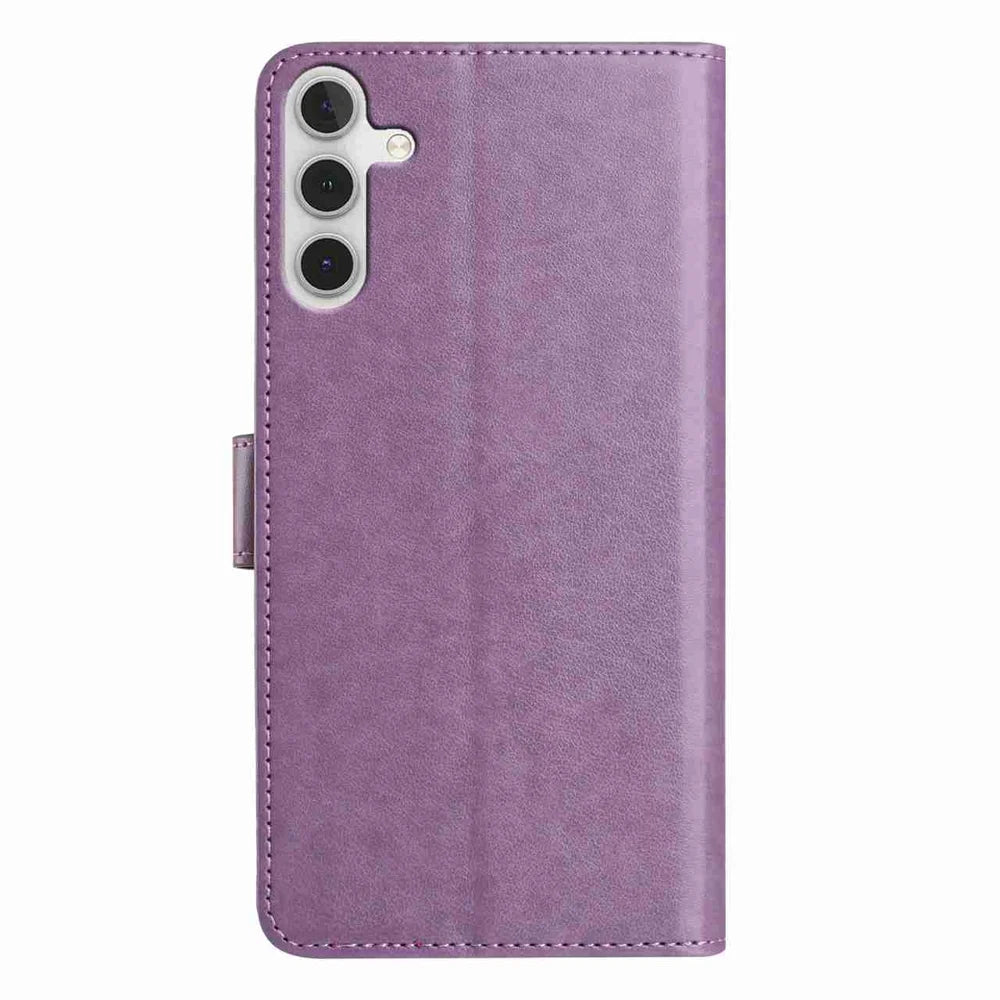 For Samsung Galaxy A18 5G / A18 4G / A17 5G / A17 4G / A26 5G Wallet Phone Case Stand PU Leather Folio Flip Cover with 8 Card Slot - Purple - 3