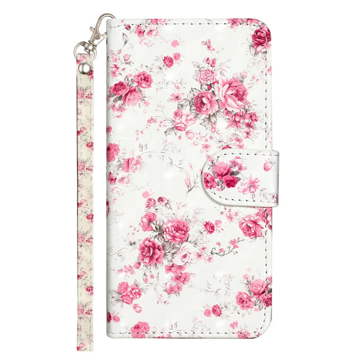 For Sony Xperia 1 VII Wallet Case 3D Pattern Printed Leather Phone Cover with Strap - Roses - 3