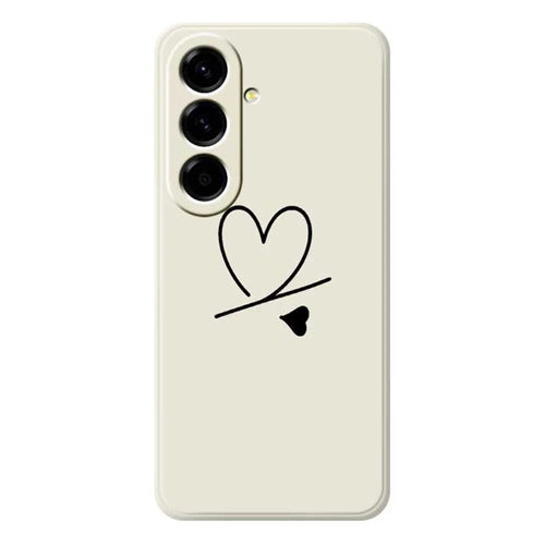 For Samsung Galaxy A56 5G Case Black Love Pattern Printing Straight Edge TPU Phone Back Cover - Beige - 1