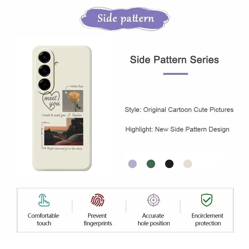For Samsung Galaxy A56 5G Case Meet You Photo Pattern Printing Straight Edge TPU Phone Back Cover - Beige - 2