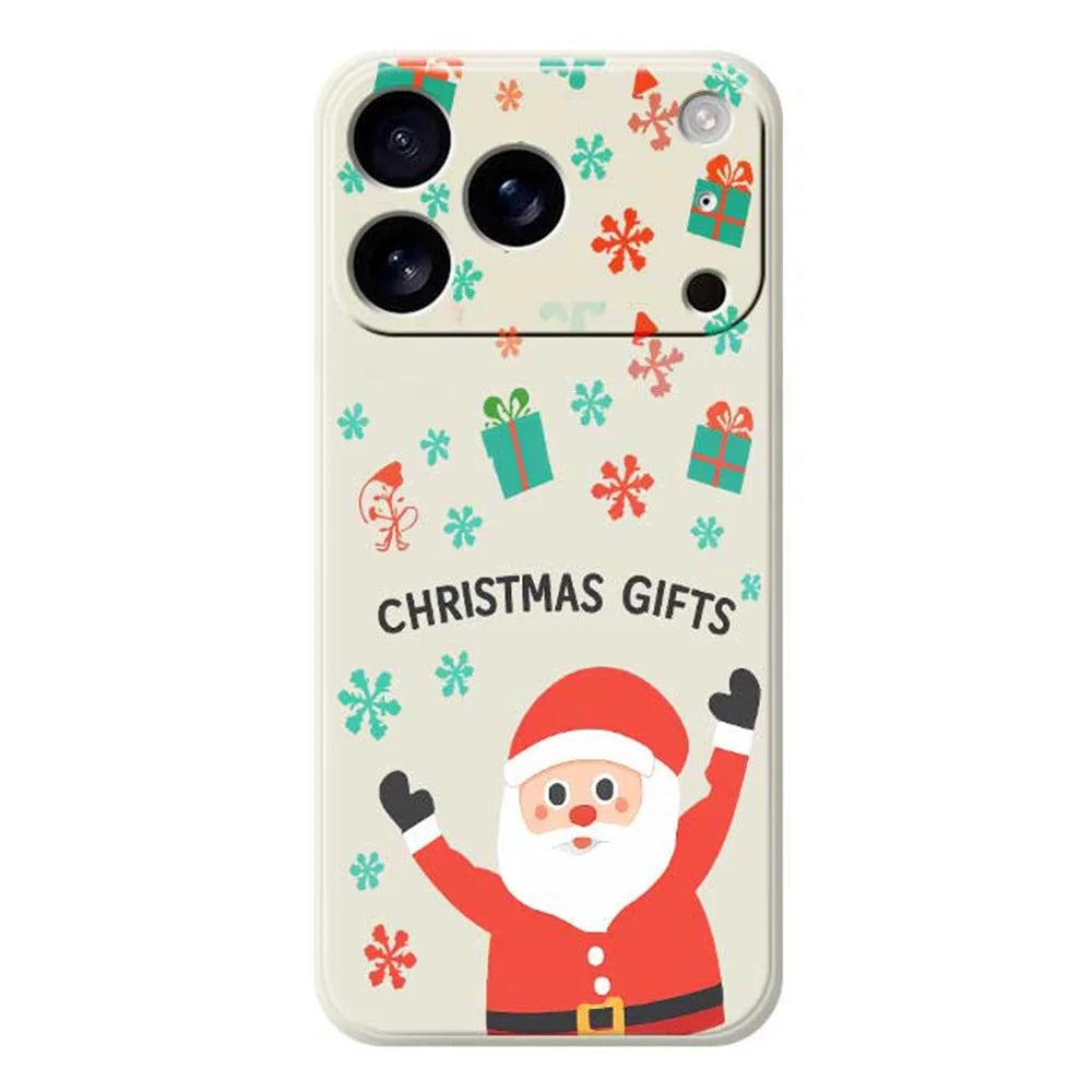 For iPhone 18 Pro Max / 17 Pro Max Case Christmas Gifts Pattern Printing Straight Edge TPU Phone Back Cover - Beige - 1
