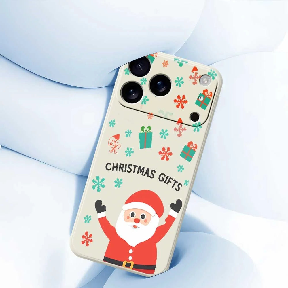 For iPhone 18 Pro Max / 17 Pro Max Case Christmas Gifts Pattern Printing Straight Edge TPU Phone Back Cover - Beige - 5