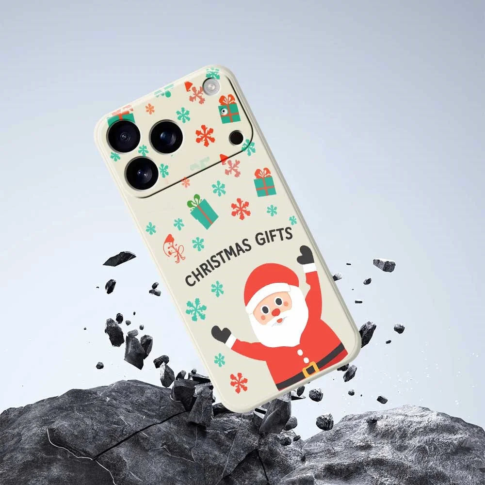 For iPhone 18 Pro Max / 17 Pro Max Case Christmas Gifts Pattern Printing Straight Edge TPU Phone Back Cover - Beige - 7