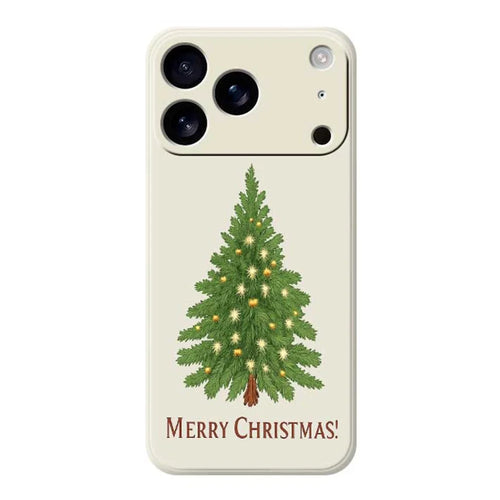 For iPhone 18 Pro Max / 17 Pro Max Case Christmas Tree Pattern Printing Straight Edge TPU Phone Back Cover - Beige - 1