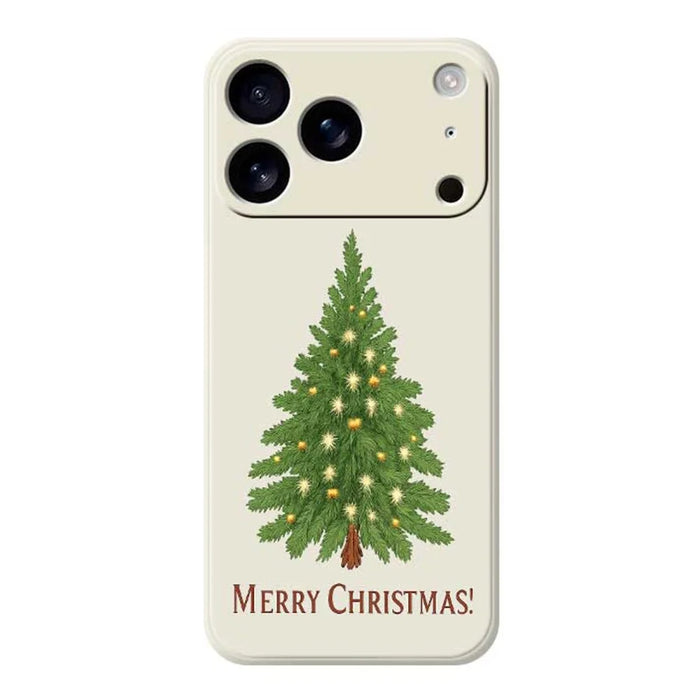 For iPhone 18 Pro Max / 17 Pro Max Case Christmas Tree Pattern Printing Straight Edge TPU Phone Back Cover - Beige - 1