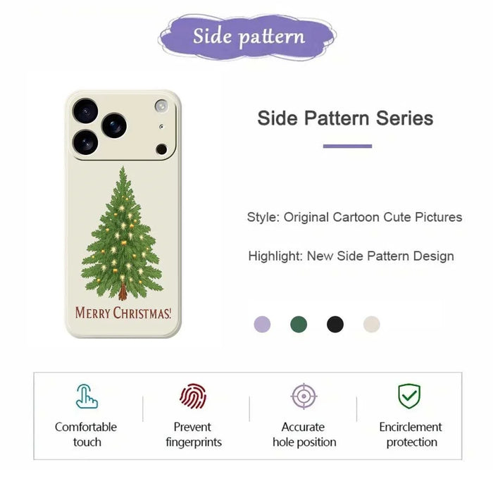 For iPhone 18 Pro Max / 17 Pro Max Case Christmas Tree Pattern Printing Straight Edge TPU Phone Back Cover - Beige - 2