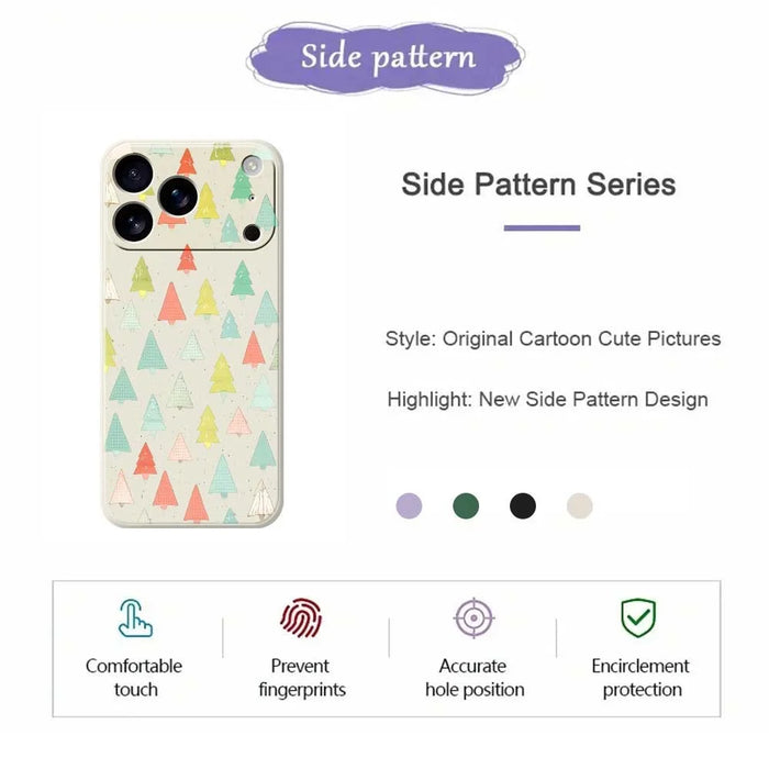 For iPhone 18 Pro Max / 17 Pro Max Case Colorful Trees Pattern Printing Straight Edge TPU Phone Back Cover - Beige - 2