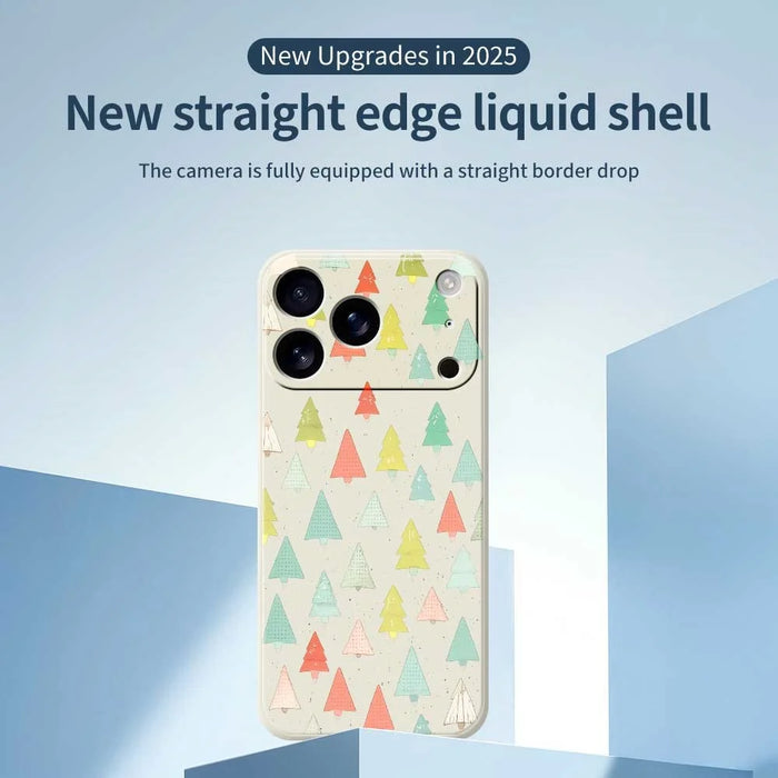 For iPhone 18 Pro Max / 17 Pro Max Case Colorful Trees Pattern Printing Straight Edge TPU Phone Back Cover - Beige - 3