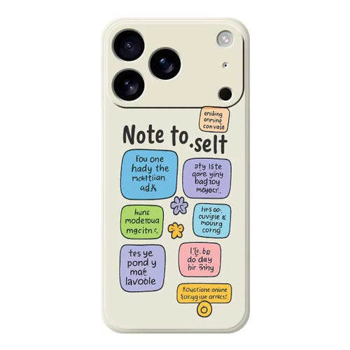 For iPhone 18 Pro Max / 17 Pro Max Case Colored Sticky Notes Pattern Printing Straight Edge TPU Phone Back Cover - Beige - 1