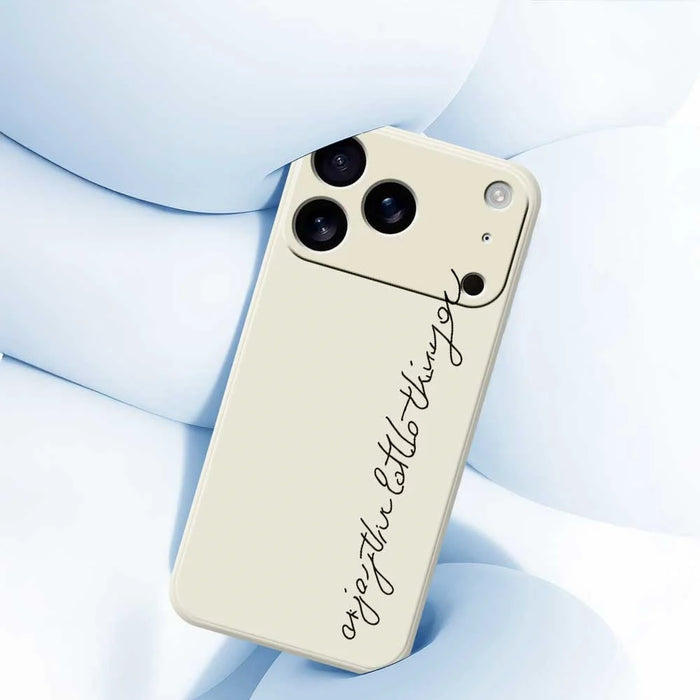For iPhone 18 Pro Max / 17 Pro Max Case WordArt Pattern Printing Straight Edge TPU Phone Back Cover - Beige - 5