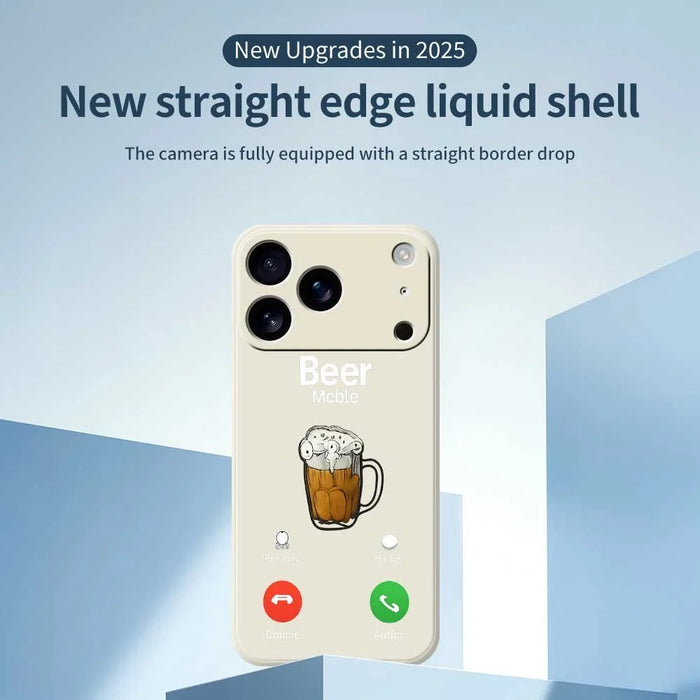For iPhone 18 Pro Max / 17 Pro Max Case Beer Pattern Printing Straight Edge TPU Phone Back Cover - Beige - 3
