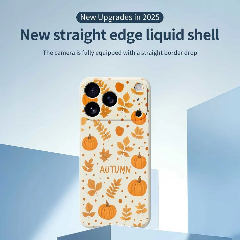For iPhone 18 Pro Max / 17 Pro Max Case Autumn Theme Pattern Printing Straight Edge TPU Phone Back Cover - Beige - 3