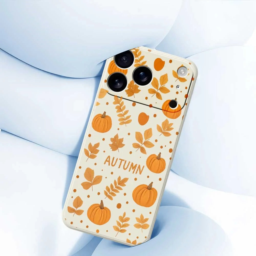 For iPhone 18 Pro Max / 17 Pro Max Case Autumn Theme Pattern Printing Straight Edge TPU Phone Back Cover - Beige - 5
