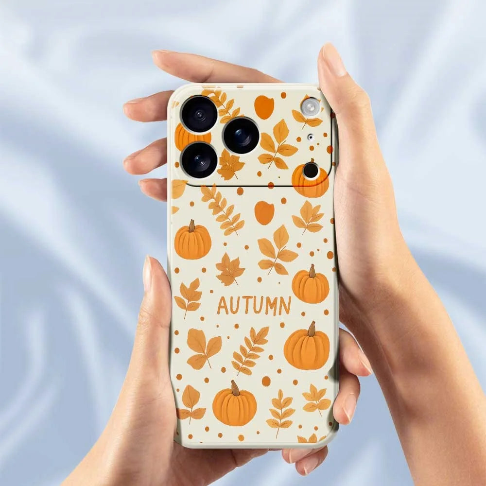 For iPhone 18 Pro Max / 17 Pro Max Case Autumn Theme Pattern Printing Straight Edge TPU Phone Back Cover - Beige - 6
