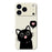 For iPhone 18 Pro Max / 17 Pro Max Case Love Black Cat Pattern Printing Straight Edge TPU Phone Back Cover - Beige - 1