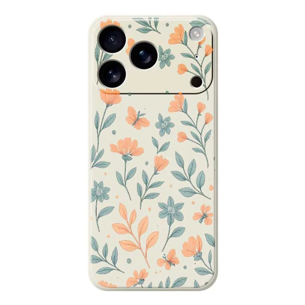 For iPhone 18 Pro Max / 17 Pro Max Case Yellow Flowers Pattern Printing Straight Edge TPU Phone Back Cover - Beige - 1