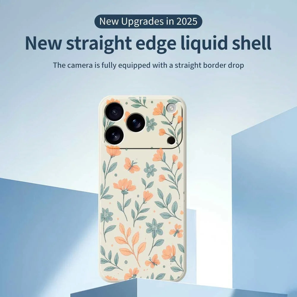 For iPhone 18 Pro Max / 17 Pro Max Case Yellow Flowers Pattern Printing Straight Edge TPU Phone Back Cover - Beige - 3