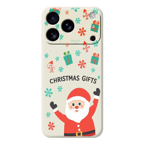 For iPhone 18 Pro / 17 Pro Case Christmas Gifts Pattern Printing Straight Edge TPU Phone Back Cover - Beige - 1